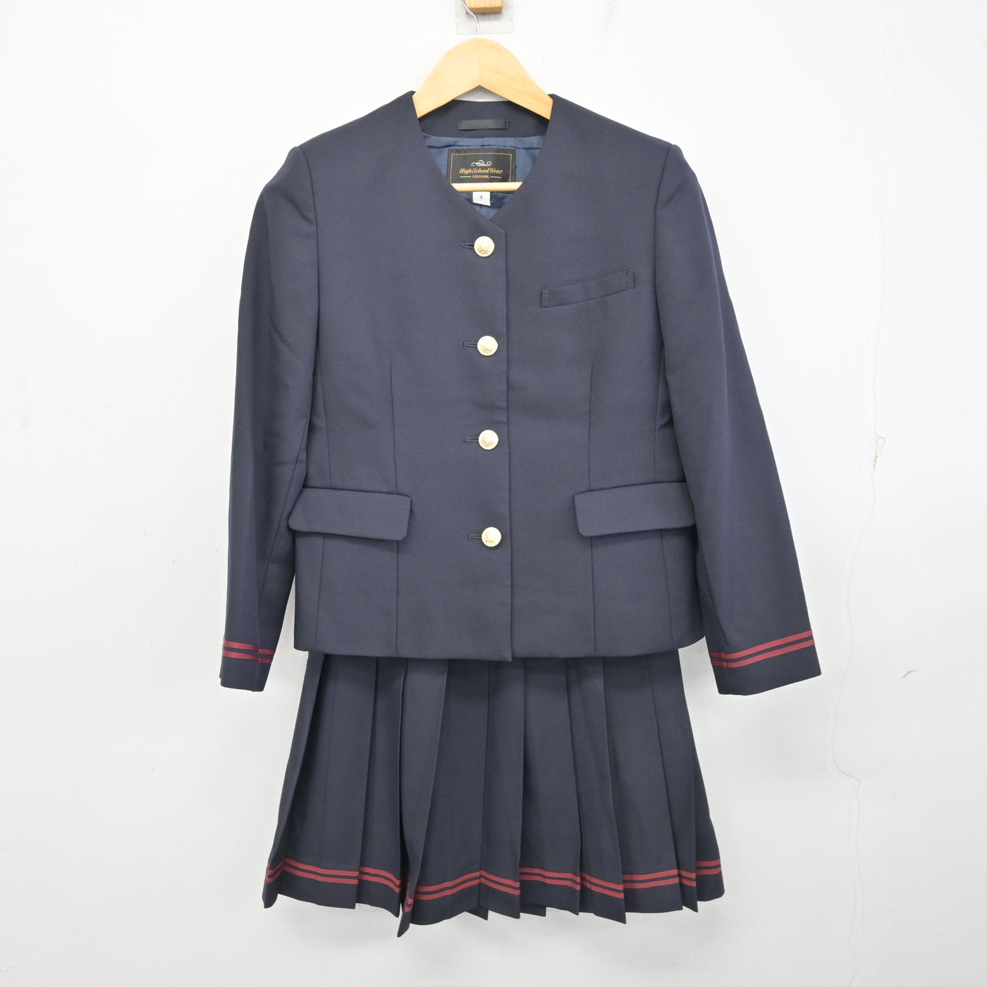 【中古】山形県 寒河江高等学校 女子制服 2点 (ブレザー・スカート) sf100413