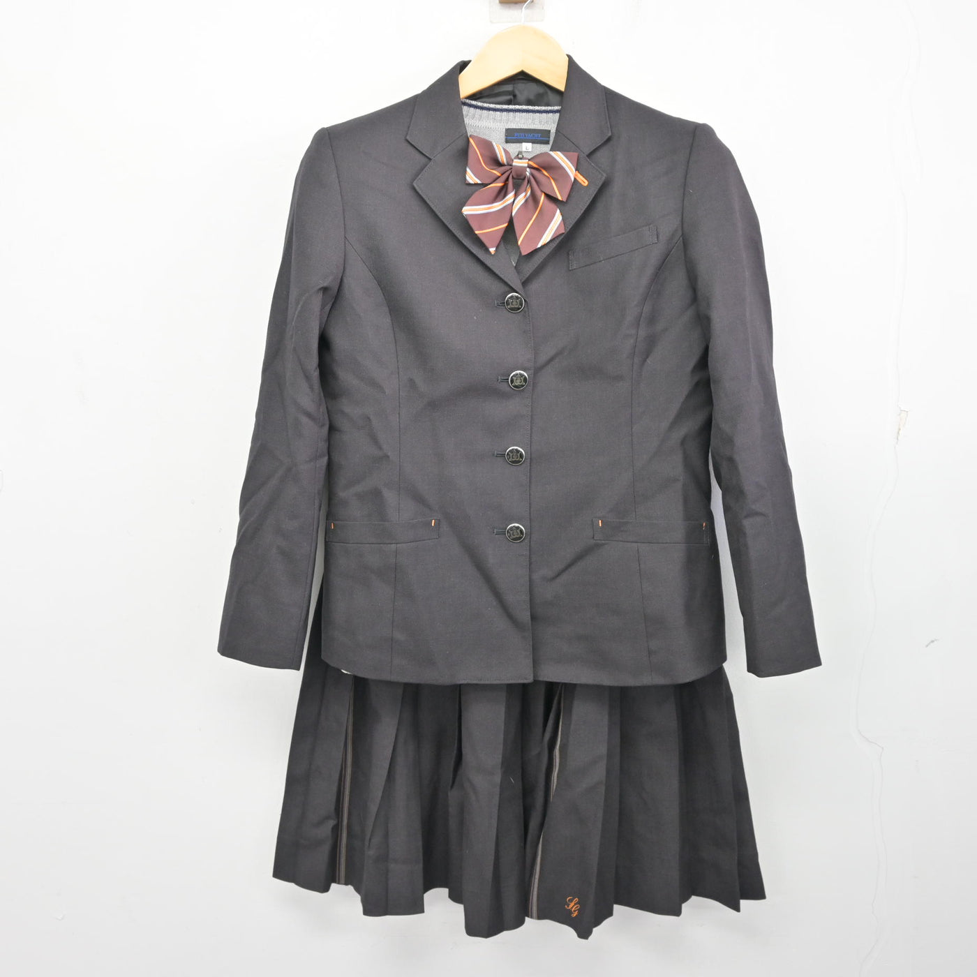 【中古】広島県 崇徳中学校・高等学校 女子制服 4点 (ブレザー・ニット・スカート) sf100443