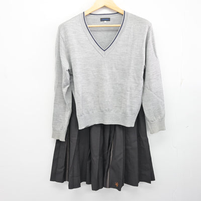 【中古】広島県 崇徳中学校・高等学校 女子制服 4点 (ブレザー・ニット・スカート) sf100443