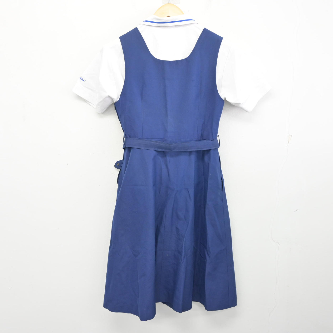 【中古】広島県 国泰寺中学校 女子制服 2点 (シャツ・ジャンパースカート) sf100446