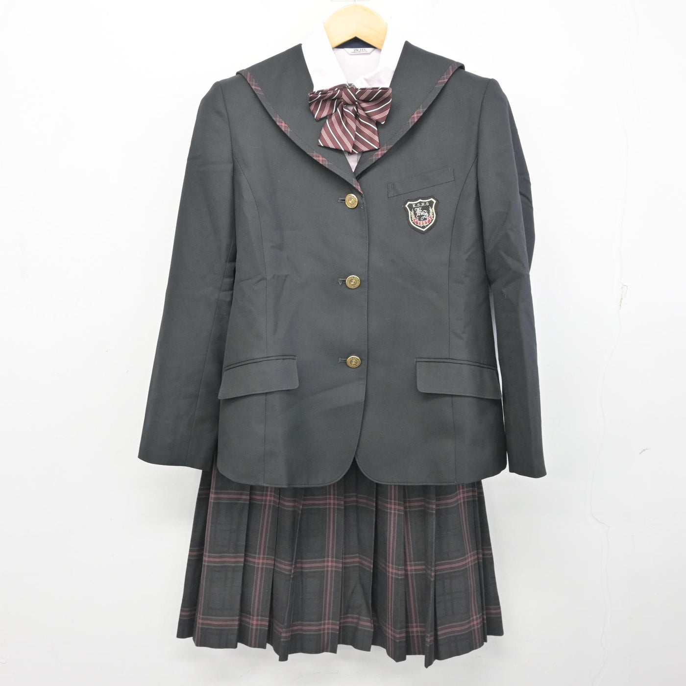 【中古】福岡県 九州産業大学付属九州産業高等学校 女子制服 5点 (ブレザー・シャツ・スカート) sf100449
