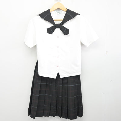 【中古】福岡県 九州産業大学付属九州産業高等学校 女子制服 3点 (ニットベスト・ブラウス・スカート) sf100452