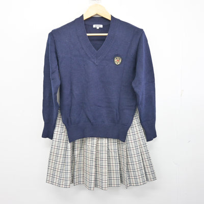 【中古】千葉県 芝浦工業大学柏中学高等学校 女子制服 2点 (ニット・スカート) sf100455
