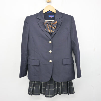 【中古】東京都 法政大学中学高等学校 女子制服 4点 (ブレザー・ニット・スカート) sf100470
