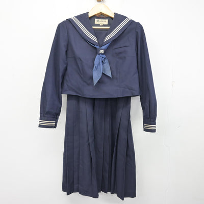【中古】東京都 篠崎中学校 女子制服 3点 (セーラー服・ジャンパースカート) sf100482