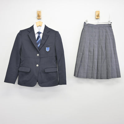 【中古】三重県 川越町立川越中学校 女子制服 4点 (ブレザー・シャツ・スカート) sf100502