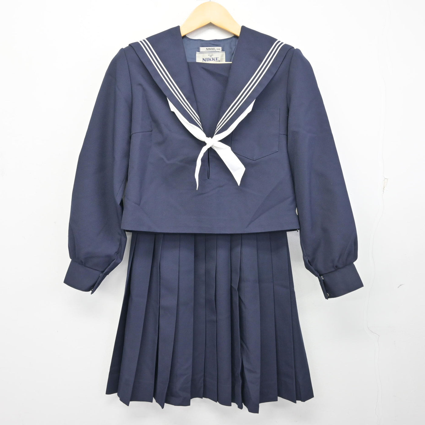 中古】三重県 川越町立川越中学校/旧制服 女子制服 4点 (セーラー服