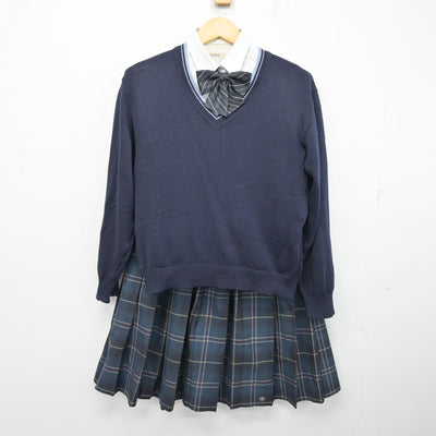 【中古】大阪府 枚方なぎさ高等学校 女子制服 5点 (ブレザー・ニット・シャツ・スカート) sf100525