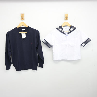 【中古】東京都 昭和女子大学附属昭和中学校 女子制服 2点 (ニット・セーラー服) sf100533