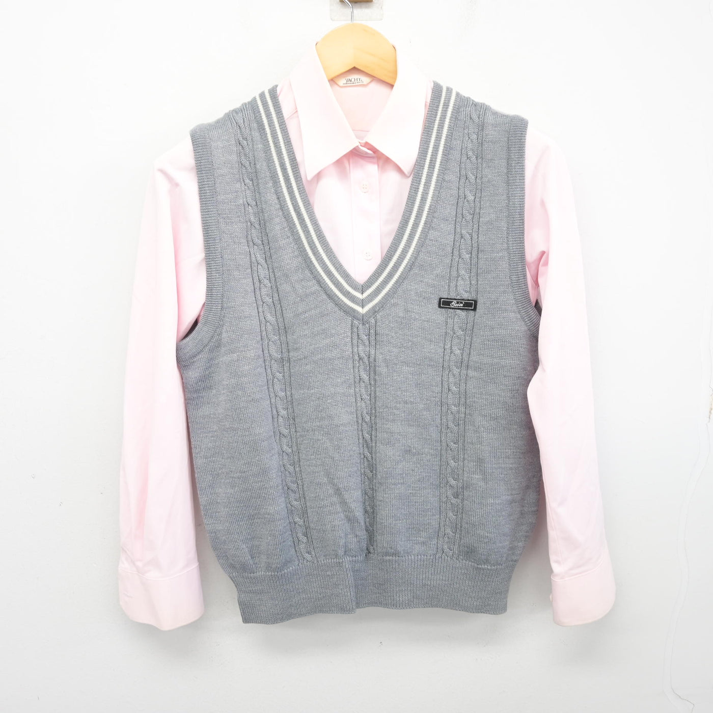 【中古】山口県 誠英高等学校 女子制服 3点 (ニットベスト・シャツ) sf100553