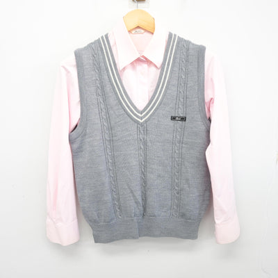 【中古】山口県 誠英高等学校 女子制服 3点 (ニットベスト・シャツ) sf100553