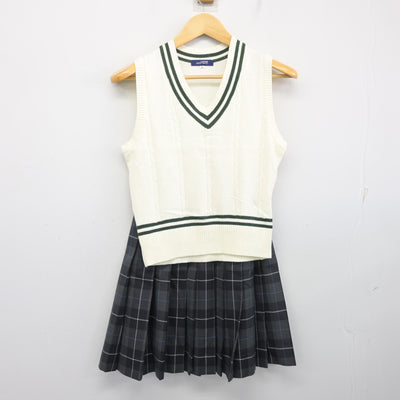 【中古】神奈川県 藤沢市立第一中学校 女子制服 4点 (ブレザー・ニットベスト・スカート) sf100556