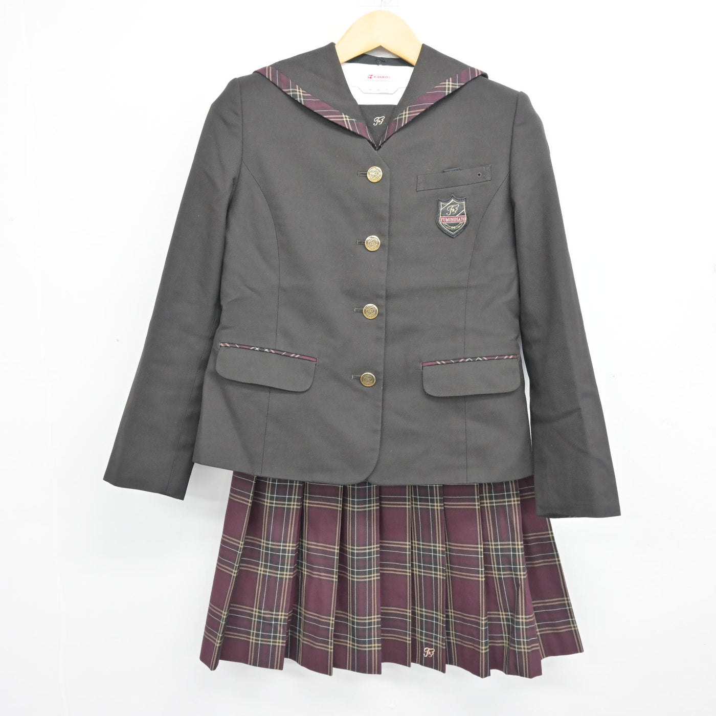 【中古】大阪府 文の里中学校 女子制服 4点 (ブレザー・ブラウス・スカート) sf100599