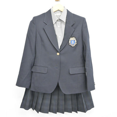 【中古】福井県  啓新高等学校 女子制服 3点 (ブレザー・シャツ・スカート) sf100602