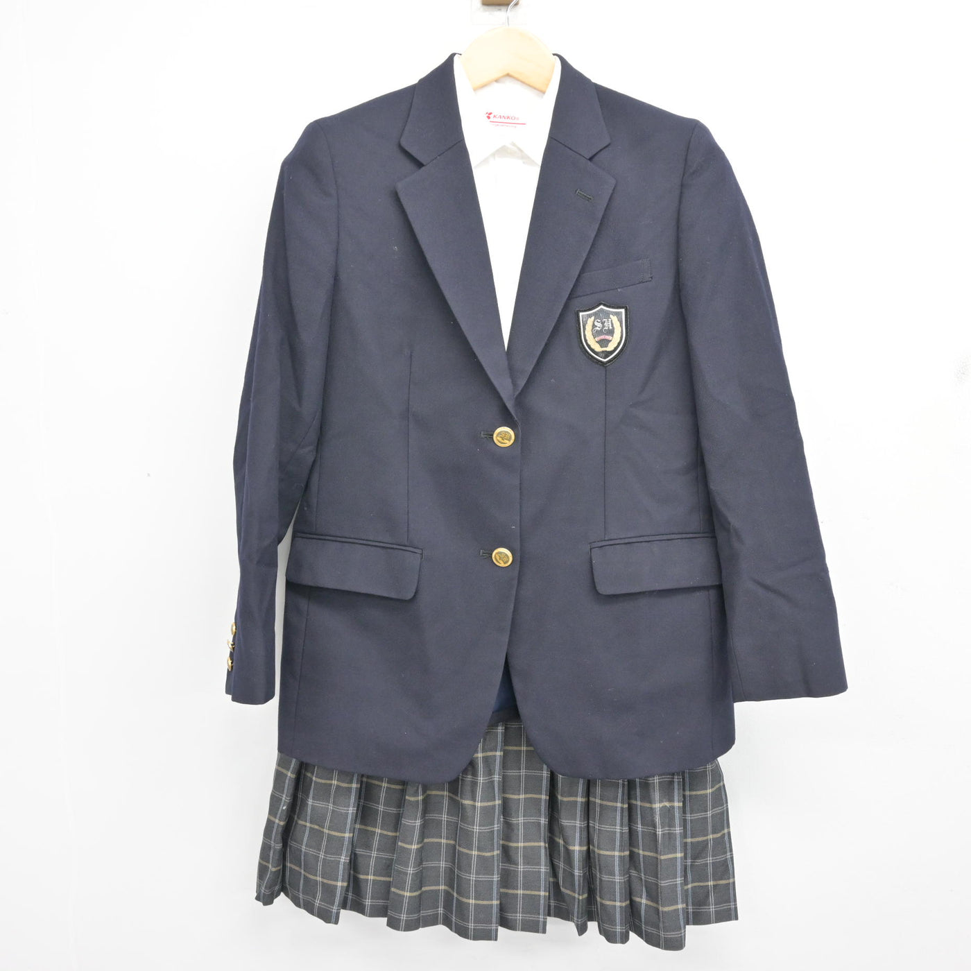 【中古】山梨県 白根高等学校 女子制服 3点 (ブレザー・シャツ・スカート) sf100609