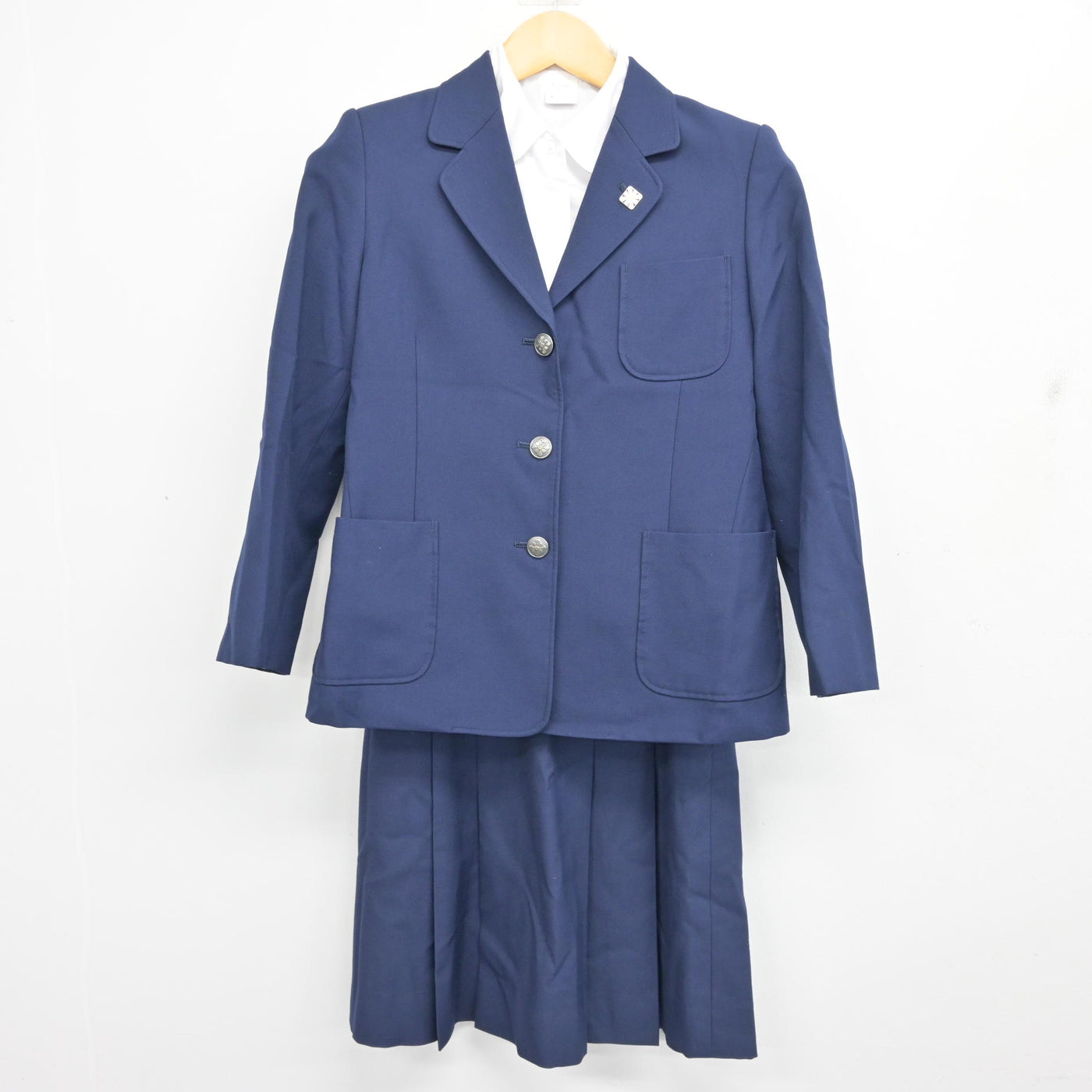 【中古】千葉県 下貝塚中学校 女子制服 4点 (ブレザー・シャツ・スカート) sf100620