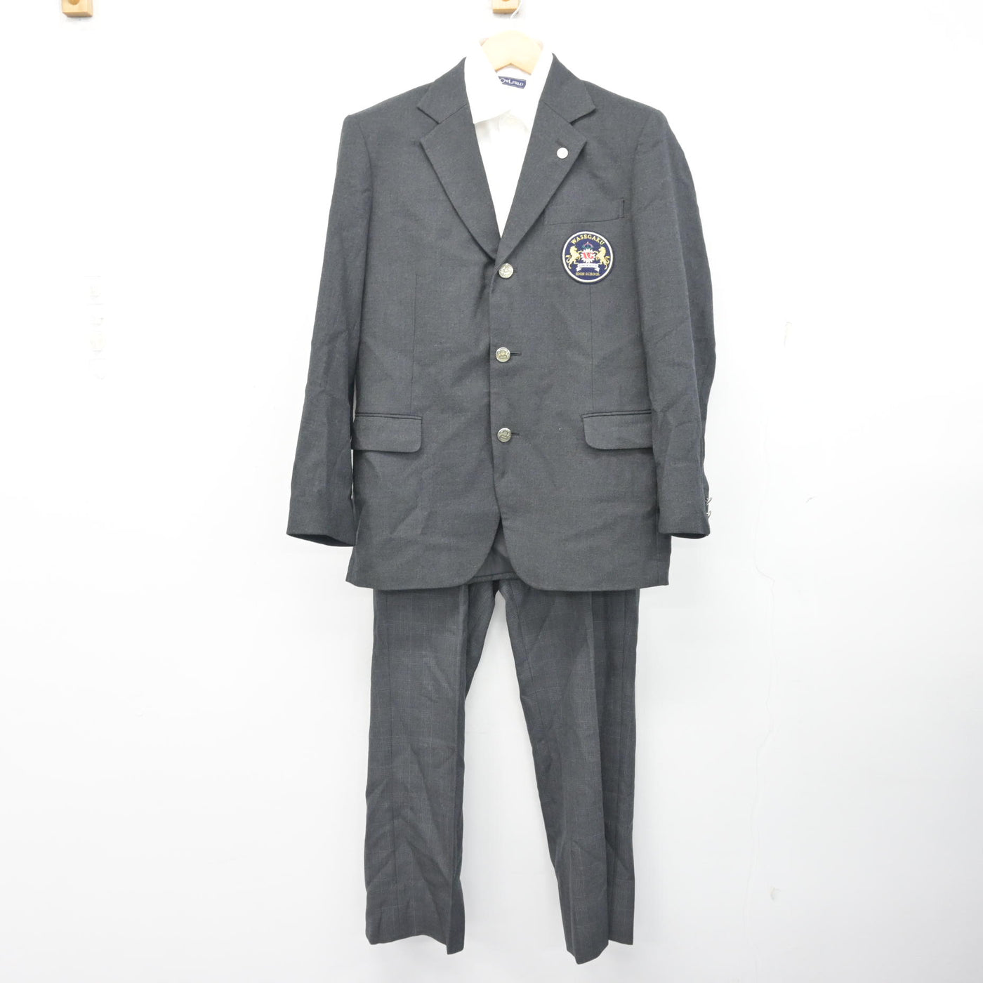【中古】千葉県 わせがく高等学校 男子制服 4点 (ブレザー・シャツ・ズボン) sf100629