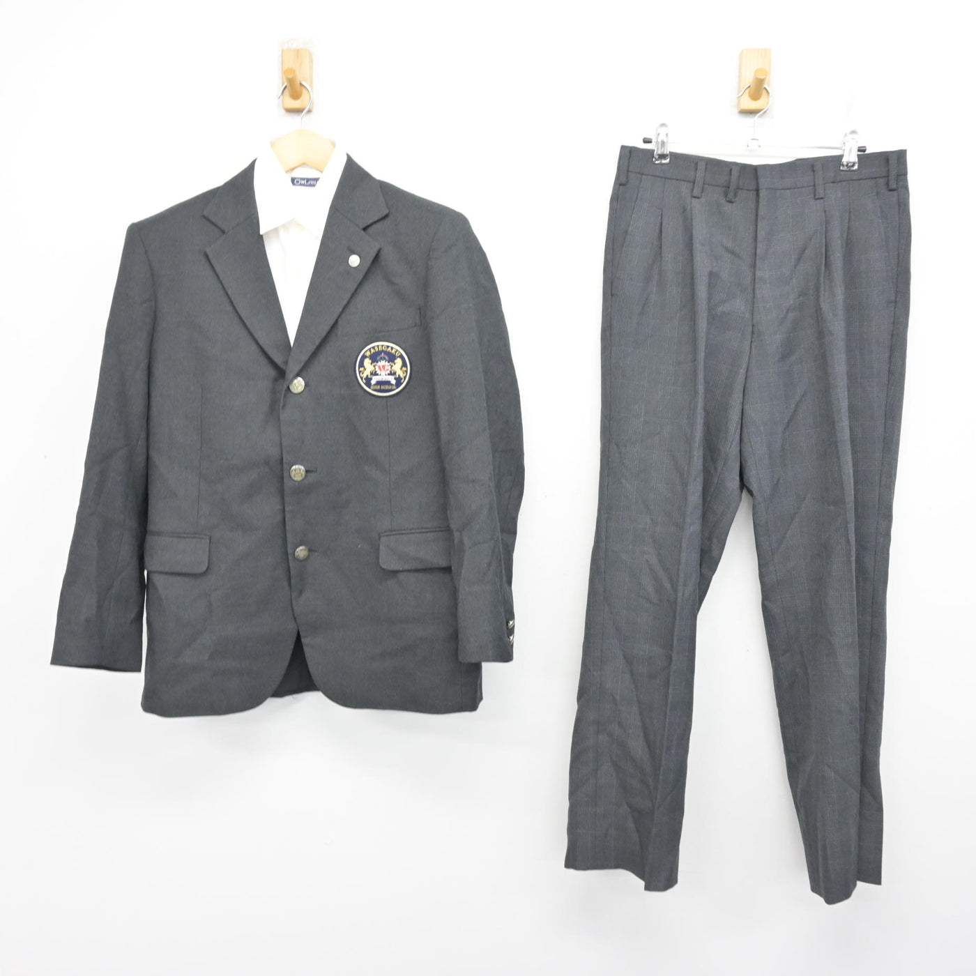 【中古】千葉県 わせがく高等学校 男子制服 4点 (ブレザー・シャツ・ズボン) sf100629