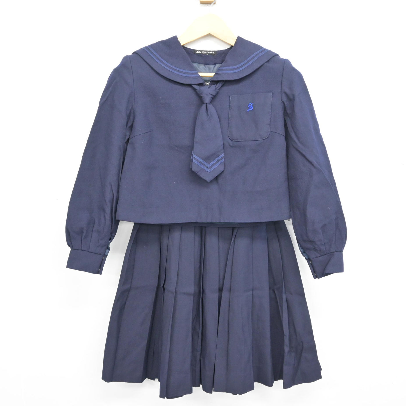 【中古】北海道 札幌真栄高等学校 女子制服 3点 (セーラー服・スカート) sf100641