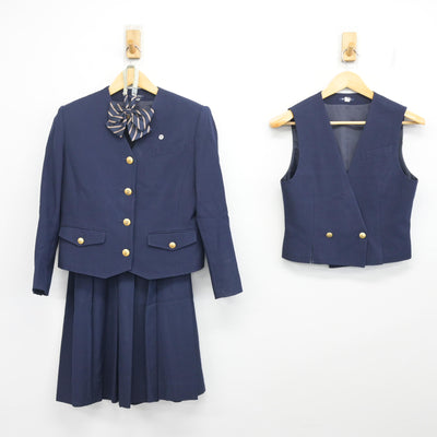 【中古】広島県 安田女子中学校 女子制服 6点 (ブレザー・ベスト・スカート) sf100657