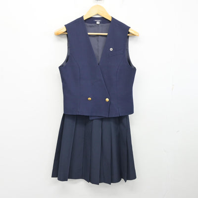 【中古】広島県 安田女子中学校 女子制服 3点 (ベスト・スカート) sf100658