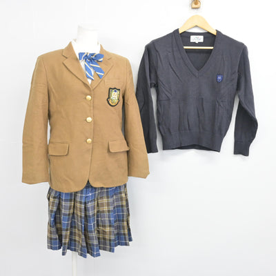 【中古】東京都 品川女子学院中等部 女子制服 5点 (ブレザー・ニット・シャツ・スカート) sf100663