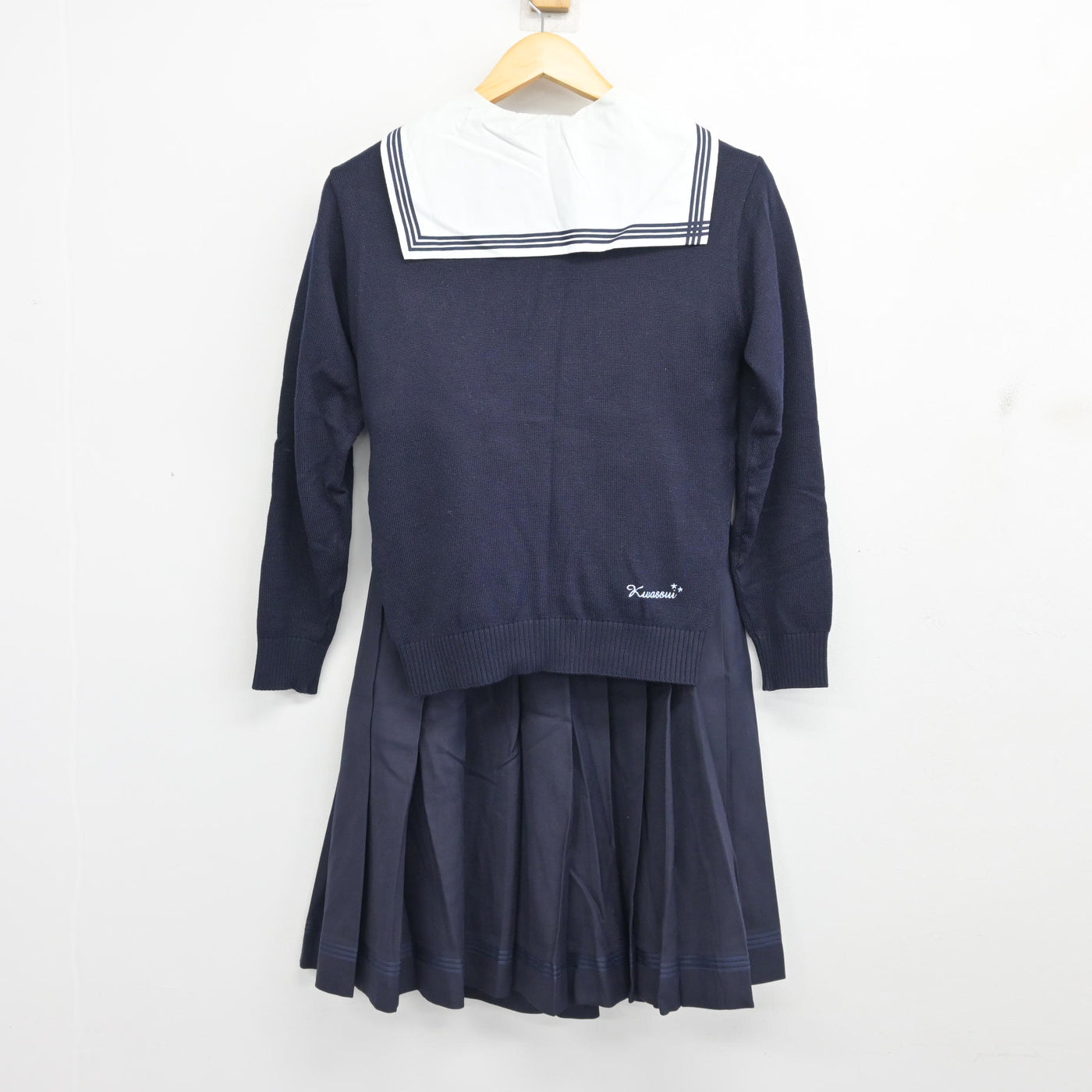 【中古】長崎県 活水高等学校 女子制服 3点 (ニット・ブラウス・スカート) sf100673