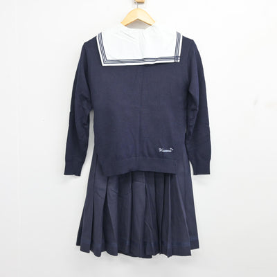 【中古】長崎県 活水高等学校 女子制服 3点 (ニット・ブラウス・スカート) sf100673