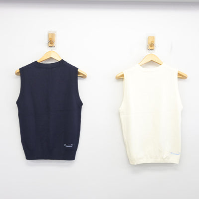 【中古】長崎県 活水高等学校 女子制服 2点 (ニットベスト) sf100678
