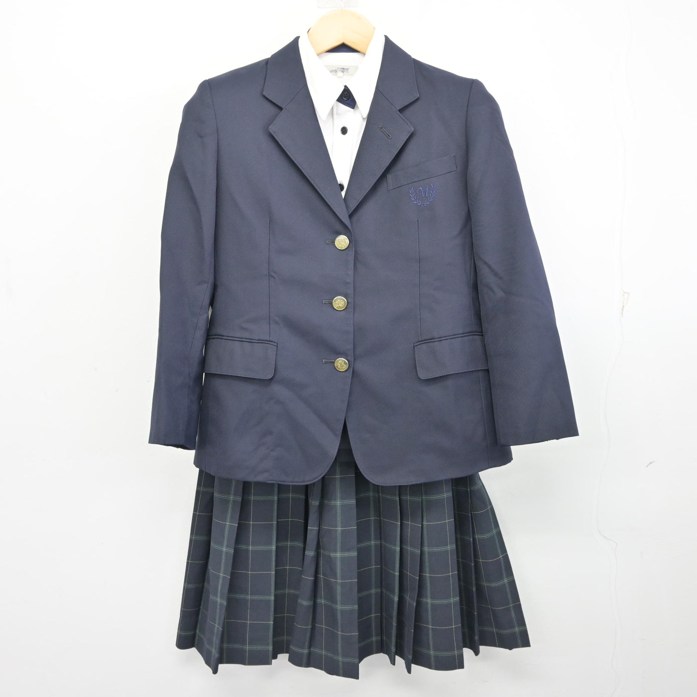 【中古】福岡県 三国中学校 女子制服 3点 (ブレザー・ブラウス・スカート) sf100699