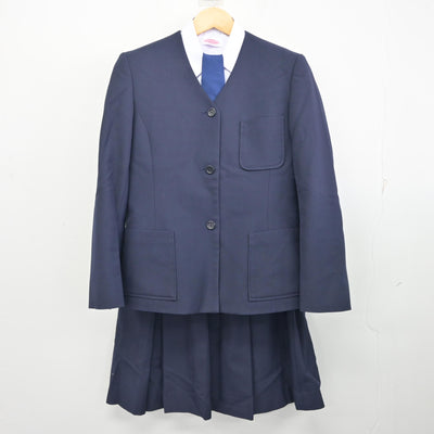 【中古】奈良県 京西中学校 女子制服 4点 (ブレザー・シャツ・スカート) sf100701