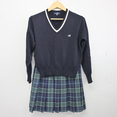 【中古】埼玉県 武蔵野星城高等学校 女子制服 4点 (ブレザー・ニット・スカート) sf100702