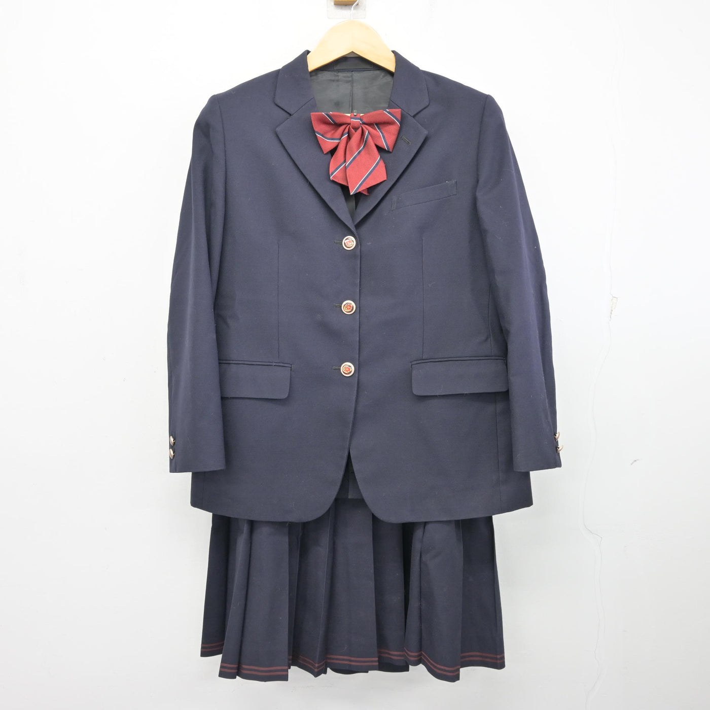 【中古】静岡県 浜松開誠館高等学校 女子制服 4点 (ブレザー・ニット・スカート) sf100704