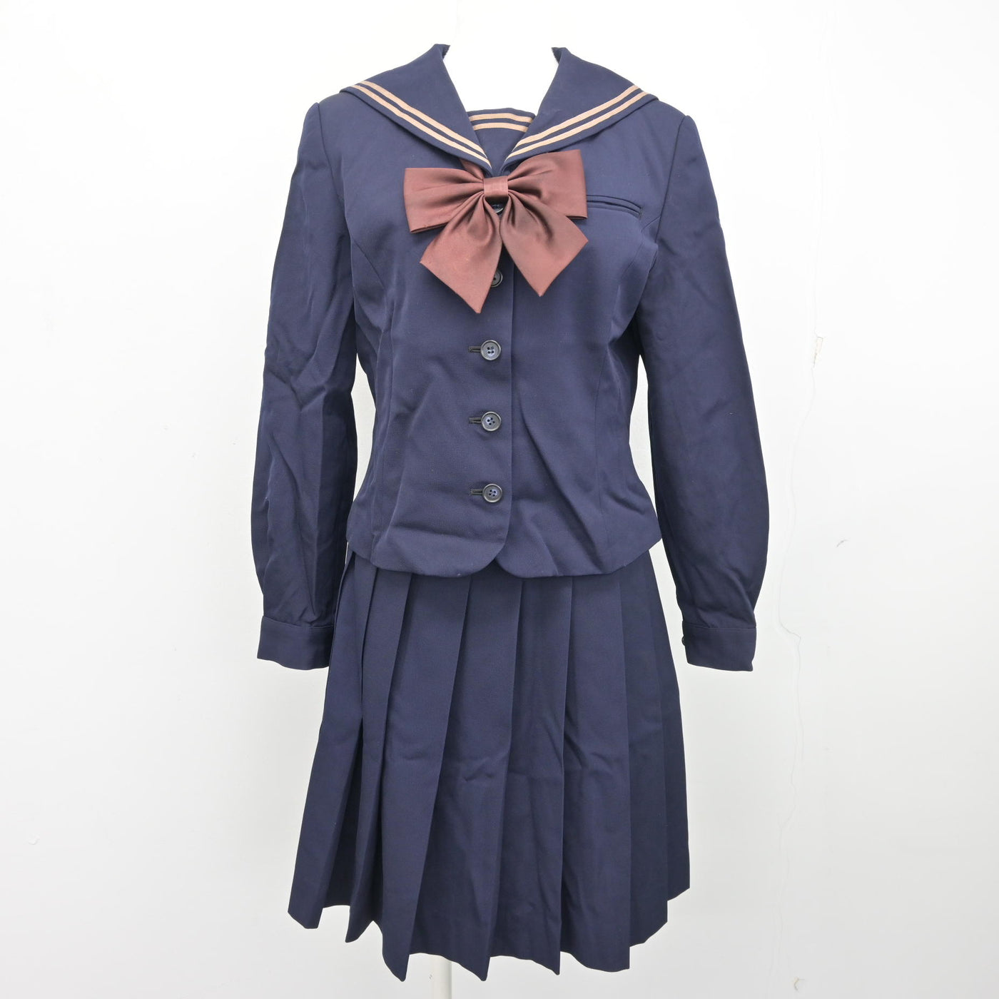 【中古】埼玉県 武蔵越生高等学校 女子制服 4点 (ブレザー・セーラー服・スカート) sf100752