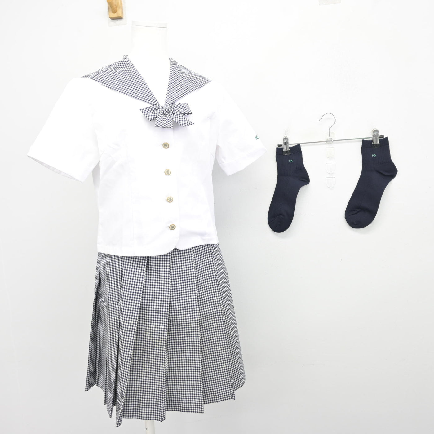 【中古】埼玉県 武蔵越生高等学校 女子制服 4点 (セーラー服・スカート) sf100753