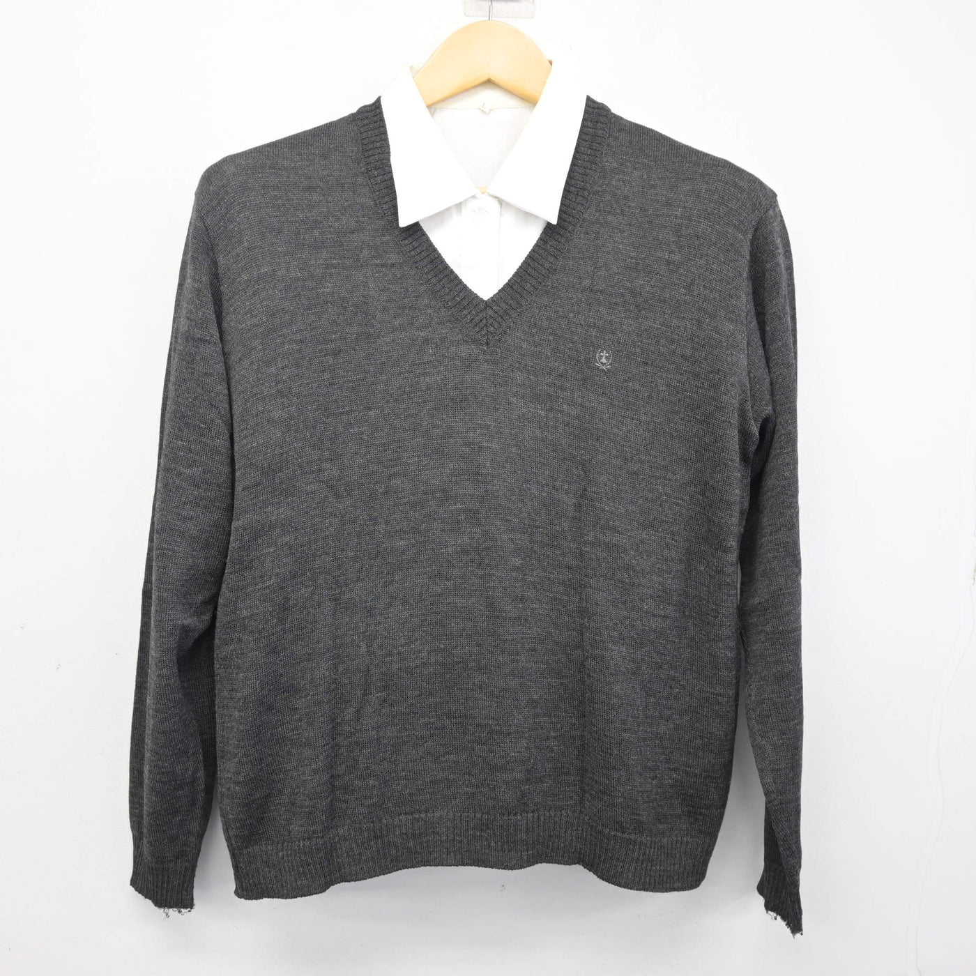 【中古】京都府 京都聖母学院高等学校 女子制服 2点 (ニット・シャツ) sf100833