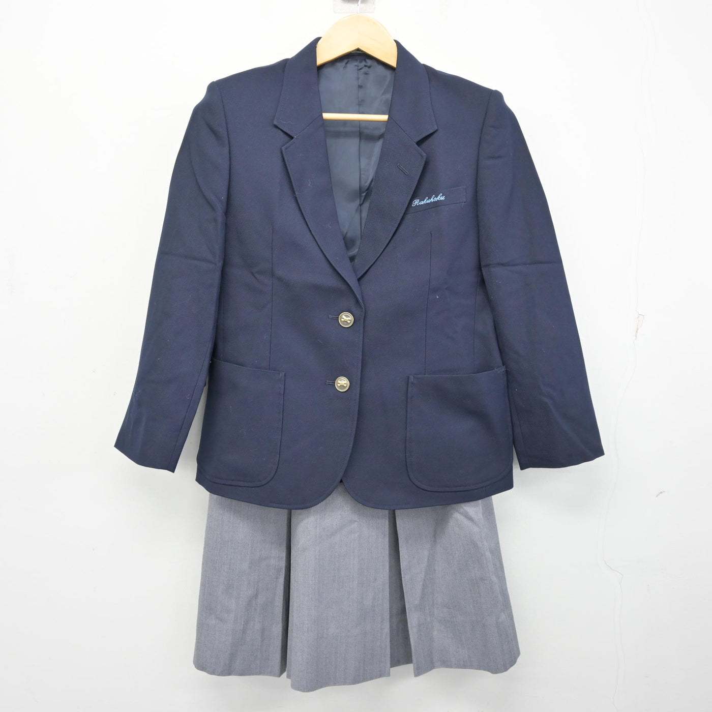 【中古】京都府 洛北中学校 女子制服 2点 (ブレザー・スカート) sf100852