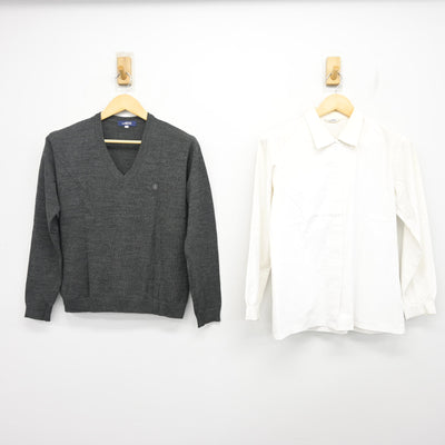 【中古】京都府 京都聖母学院高等学校 女子制服 2点 (ニット・ブラウス) sf100873