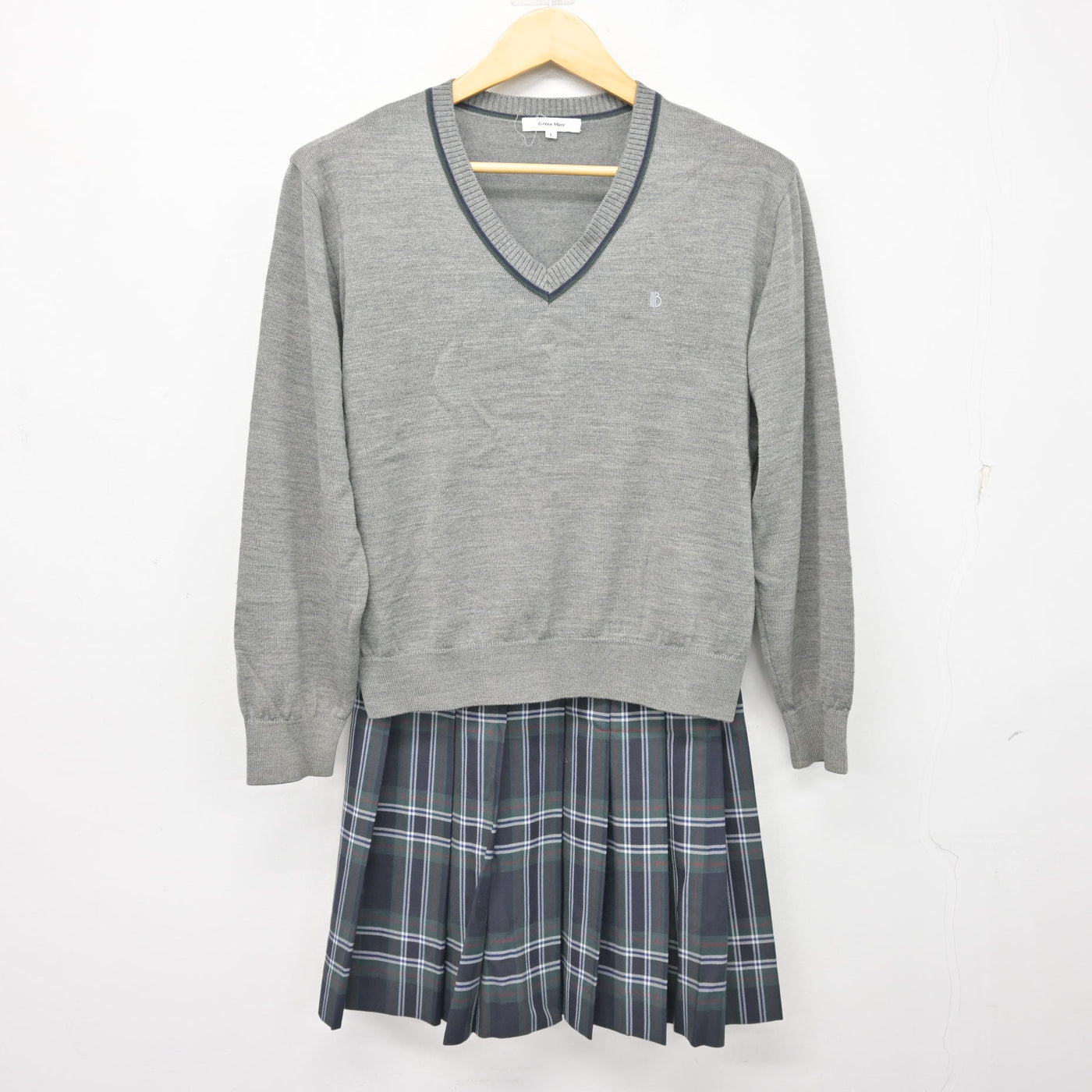 【中古】東京都 文京学院大学女子中学校 女子制服 2点 (ニット・スカート) sf100882