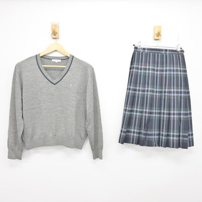 【中古】東京都 文京学院大学女子中学校 女子制服 2点 (ニット・スカート) sf100882