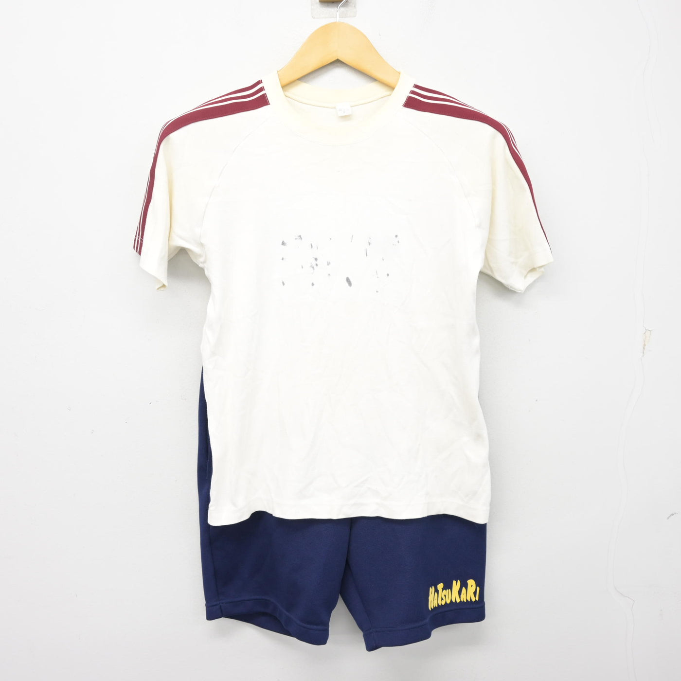 【中古】埼玉県 初雁中学校 女子制服 3点 (体操服 上・体操服 下) sf100885