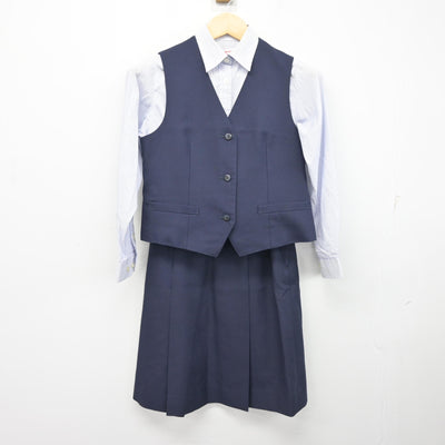 【中古】香川県 高松南高等学校専攻科 女子制服 4点 (ブレザー・ベスト・シャツ・スカート) sf100894