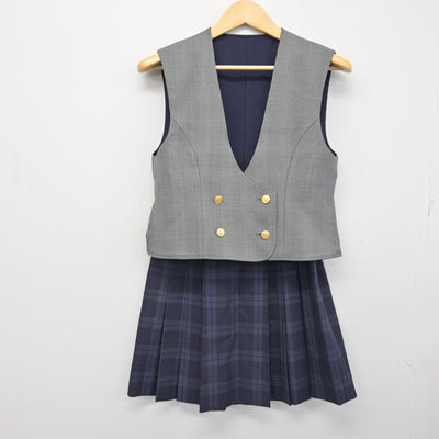 【中古】香川県 高松商業高等学校 女子制服 2点 (ベスト・スカート) sf100898