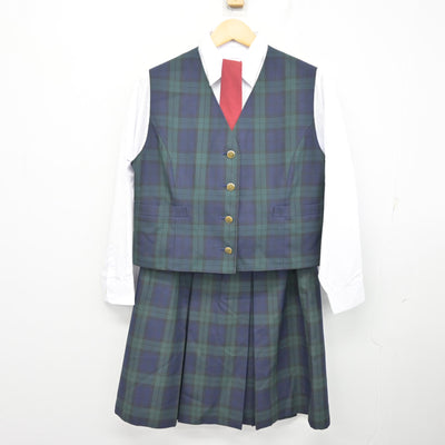 【中古】熊本県 東稜高等学校 女子制服 5点 (ブレザー・ベスト・シャツ・スカート) sf100922