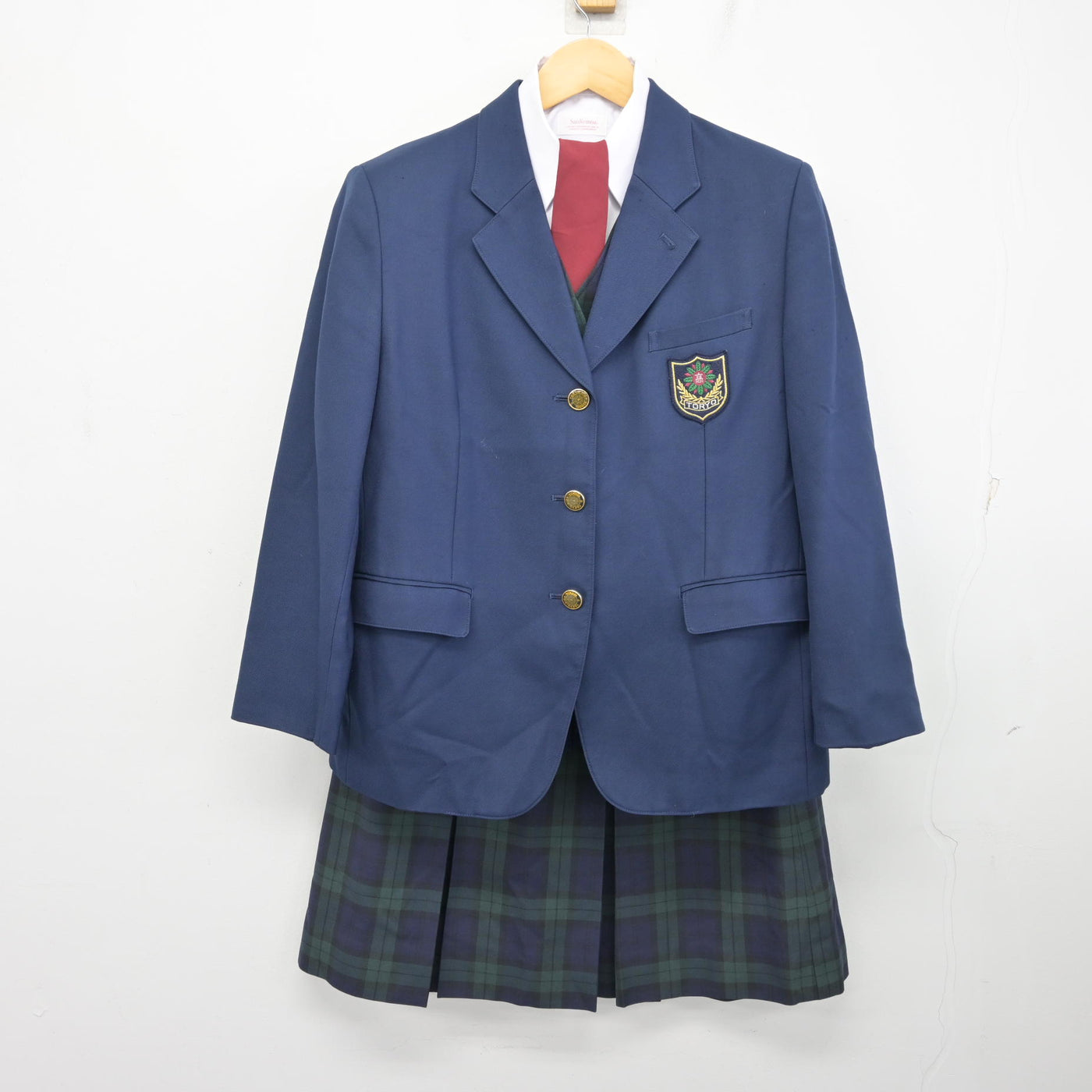 【中古】熊本県 東稜高等学校 女子制服 5点 (ブレザー・ベスト・シャツ・スカート) sf100923