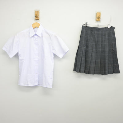 【中古】神奈川県 岡村中学校 女子制服 2点 (シャツ・スカート) sf100933