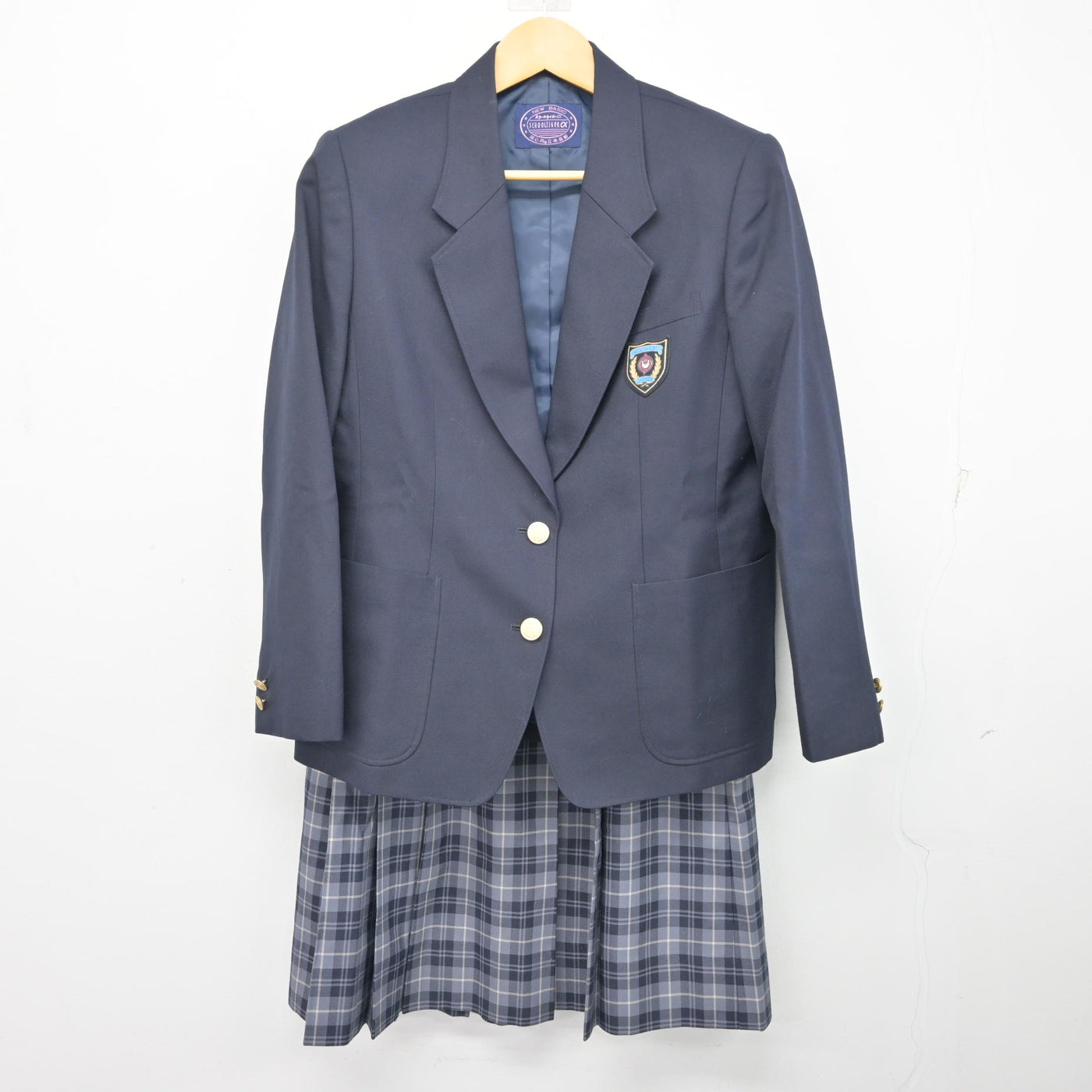 【中古】大阪府 楠葉西中学校 女子制服 2点 (ブレザー・スカート) sf100935