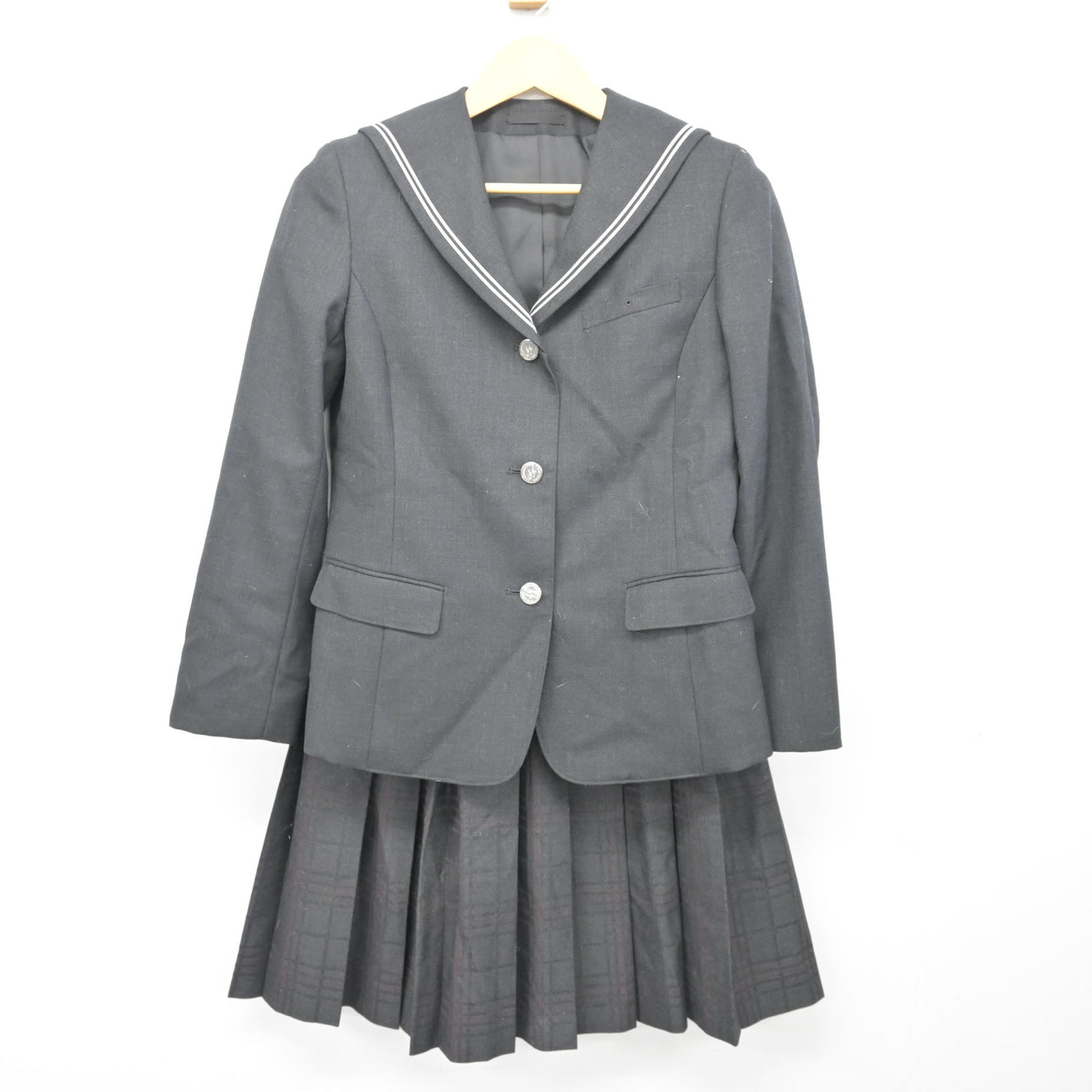 【中古】山口県 下関北高等学校 女子制服 2点 (ブレザー・スカート) sf100940