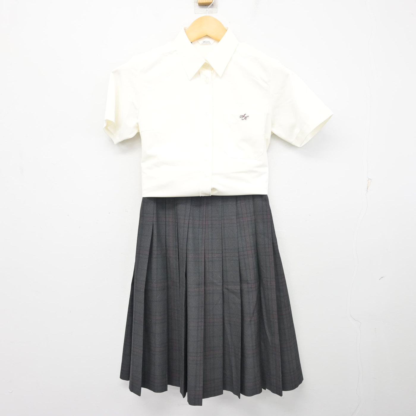 【中古】山口県 下関北高等学校 女子制服 2点 (シャツ・スカート) sf100941