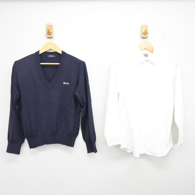 【中古】熊本県 文徳学園 文徳高等学校 女子制服 2点 (ニット・シャツ) sf100956